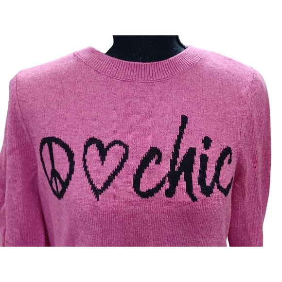 Chicos Peace Love Chic Pink Sweater Size S Nylon Rayon Cashmere Blend - Picture 3 of 8